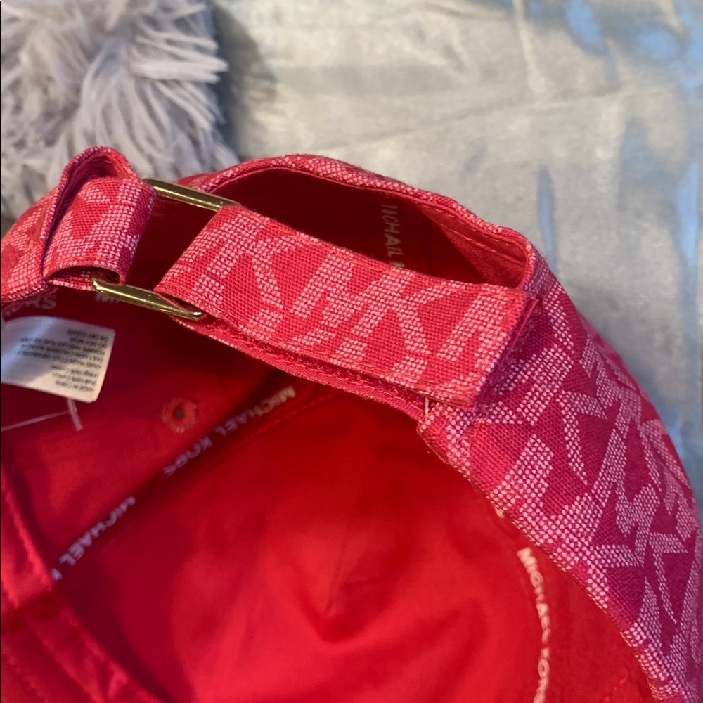 🌹Michael Kors  • NWOT Coral Pink MK Logo Baseball Cap - Picture 9 of 10